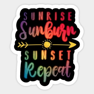 Sunrise Sunburn Sunset Repeat Sticker